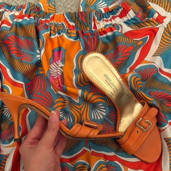 Dolce & Gabbana Vibrant Orange Heel Sandals - Picture 9 of 12